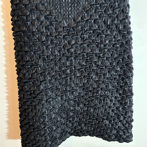 DRESS Sz M Turtle Neck Popcorn Style Little Black Dress Lined Lace - Picture 8 of 11